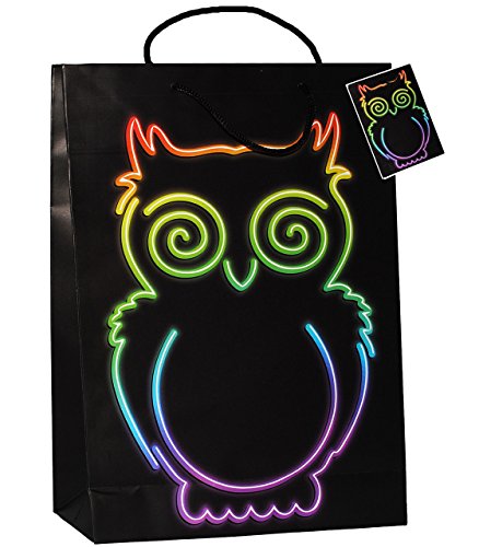 alles-meine.de GmbH 1 Stück Geschenkbeutel/Geschenktasche - Bunte Eule Groß - 35 cm ! zum Geburtstag & z.B. Schulanfang - Geschenktüte/Geschenkverpackung - Verpacku.. von alles-meine.de GmbH