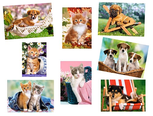 alles-meine.de GmbH 1 Stück: Mini Puzzle/Minipuzzle 80 Teile - Tiere/Haustiere - für Kinder Kinderpuzzle Minipuzzles Haustiere Katze Tierkinder Katzen Hund von alles-meine.de GmbH