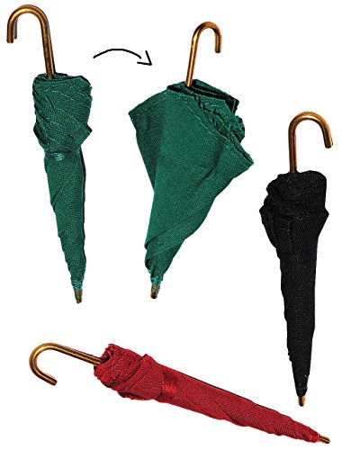 alles-meine.de GmbH 1 Stück: Regenschirm - grün - Maßstab 1:12 / Miniatur - für Puppenstube - Puppenhaus Puppenküche - Sonnenschirm/Schirme - Nostalgie Zubehör - Diorama Deko -.. von alles-meine.de GmbH
