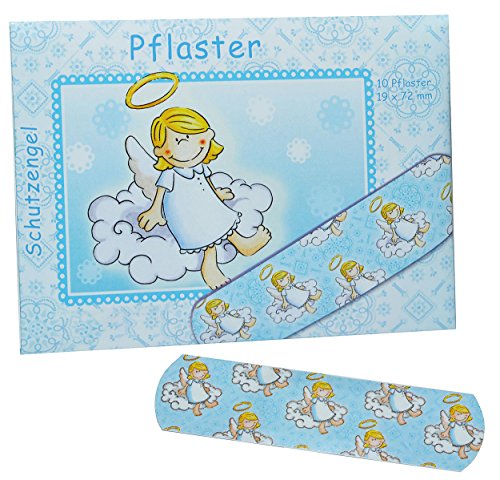 alles-meine.de GmbH 10 Kinderpflaster im Nachfüllpack mit Schutzengel - Motiv in blau - Pflaster für Kinder und Erwachsene - Engel Engelchen Glück Jungen von alles-meine.de GmbH