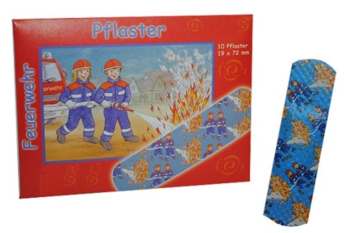 alles-meine.de GmbH 10 Kinderpflaster im Pflasterheft - Pflaster für Kinder und Erwachsene - Kinderpflaster - mit Feuerwehr Motiv Junge Jungen Kind Kinder von alles-meine.de GmbH