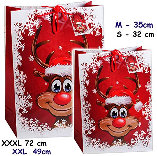 alles-meine.de GmbH 10 Stück Geschenkbeutel/Geschenktaschen - lustiges Rentier - Weihnachten XXL Groß - 72 cm ! Weihnachtstüten - Geschenktüten/Geschenkverpackung -.. alles-meine.de GmbH 10 Stück Geschenkbeutel/Geschenktaschen - lustiges Rentier - Weihnachten XXL Groß - 72 cm ! Weihnachtstüten - Geschenktüten/Geschenkverpackung -.. von alles-meine.de GmbH
