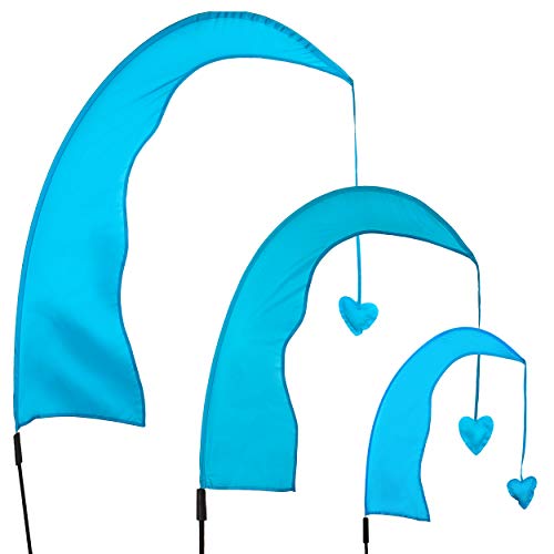 alles-meine.de GmbH 10 Stück Windfahnen/Balifahnen Farb & Größenwahl XXL - 2,2 Meter - blau - mit Stab/Fahnenstange - UV-beständig & wetterfest - Gartenfahnen - Windric.. von alles-meine.de GmbH