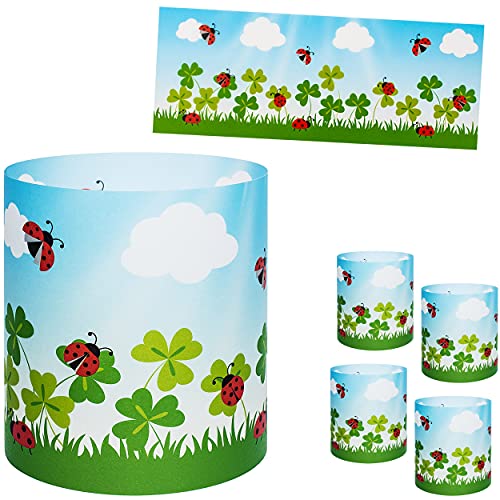 alles-meine.de GmbH 10 Stück - kleine Tischlichter Motiv frei wählbar Glück - Marienkäfer & Glücksklee 10 cm - Licht - für Teelichter/Batterie LED Lichter & Kerzen - Wind.. von alles-meine.de GmbH
