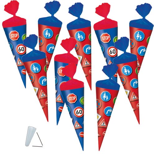 alles-meine.de GmbH 10 Stück: Schultüte - Verkehrszeichen 20 cm - mit Kreppabschluß - mit/ohne Kunststoff Spitze - Zuckertüte ALLE Größen rund z.B. für Fahrschule und Führersch.. alles-meine.de GmbH 10 Stück: Schultüte - Verkehrszeichen 20 cm - mit Kreppabschluß - mit/ohne Kunststoff Spitze - Zuckertüte ALLE Größen rund z.B. für Fahrschule und Führersch.. von alles-meine.de GmbH