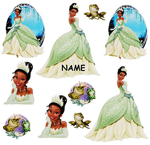 alles-meine.de GmbH 10 TLG. Set Wandtattoo/Sticker - Küss den Frosch/Prinzessin Tiana - incl. Name - Wandsticker - Aufkleber für Kinderzimmer - selbstklebend + wiederve.. von alles-meine.de GmbH