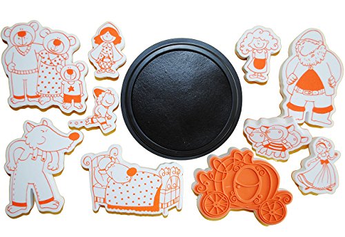 alles-meine.de GmbH 11 TLG. Set Stempel Märchen Figuren und Stempelkissen Moosgummi von alles-meine.de GmbH