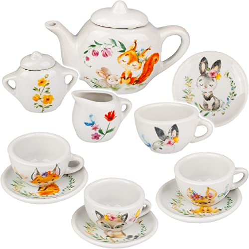 alles-meine.de GmbH 13 TLG. Set Puppengeschirr/Teeservice & Kaffeeservice - Waldtiere - Geschirr Porzellan/Keramik - Porzellangeschirr - Kinderküche - Picknickset Puppenküc.. von alles-meine.de GmbH