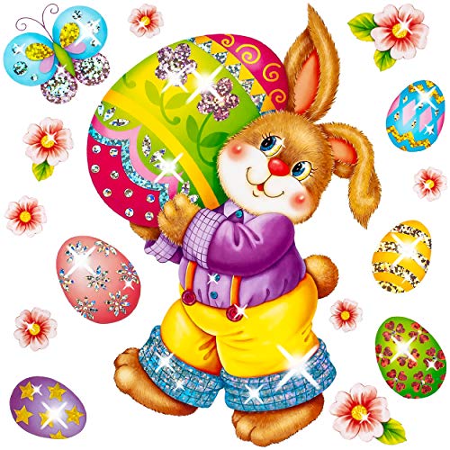 alles-meine.de GmbH 15 TLG. Set - große XL - Fensterbilder Motivwahl Osterhase & Ei - statisch haftend - selbstklebend + wiederverwendbar - Set Sticker Fenstersticker Aufkleb.. von alles-meine.de GmbH