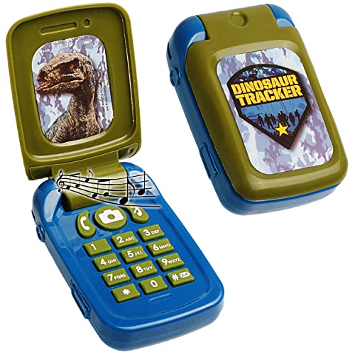 alles-meine.de GmbH 2 Stück Handy mit Sound - Jurassic World - Dinosaurier - für Kinder/Auto - elektrisches Kinderhandy klappen - Klapphandy Telefon - Lernhandy/Kindert.. von alles-meine.de GmbH