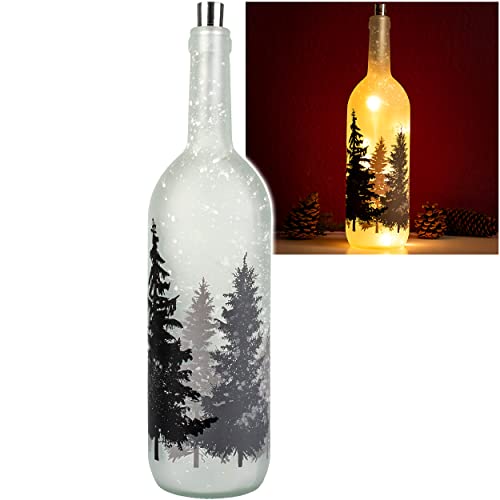 alles-meine.de GmbH 2 Stück LICHT Dekoflaschen - 10 Stück LED Weihnachten & Winter Tannenbaum - 37 cm - Flaschen - Weihnachtsflaschen - Lichterflaschen mit Beleuchtung - Ba.. von alles-meine.de GmbH