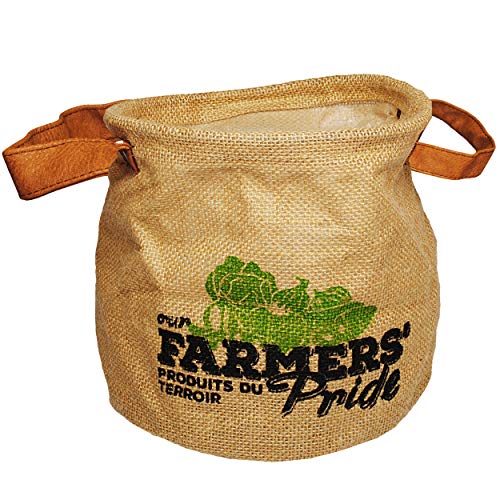 alles-meine.de GmbH 2 Stück Pflanztaschen/Blumentöpfe - Jute Stoff - Pflanzsäcke - Ø 20 cm - rund - 6,3 Liter - braun - Beutel - Farmers Pride - Pflanzkübel - Gartensack - Üb.. von alles-meine.de GmbH