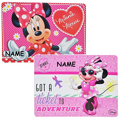 alles-meine.de GmbH 2 Stück Unterlage - Minnie Mouse incl. Name - 44 cm * 31 cm - für Kinder Mädchen Herzen Maus Blumen/kleine Schreibunterlage - Tischunterlage/Platzdeckch.. von alles-meine.de GmbH