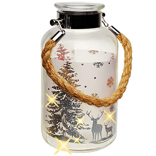 alles-meine.de GmbH 2 Stück XL Gläser - Windlicht - LICHT Dekoflasche - 5 Stück LED - Weihnachten - Hirsch im Winterwald - Silber - 20 cm - Flasche - Weihnachtsflasche - Lichte.. alles-meine.de GmbH 2 Stück XL Gläser - Windlicht - LICHT Dekoflasche - 5 Stück LED - Weihnachten - Hirsch im Winterwald - Silber - 20 cm - Flasche - Weihnachtsflasche - Lichte.. von alles-meine.de GmbH