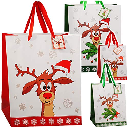 alles-meine.de GmbH 2 Stück große - Geschenkbeutel/Geschenktaschen - das kleine Rentier Didi Groß - 32 cm ! Weihnachtstüten - Geschenktüten/Geschenkverpackung - Ver.. von alles-meine.de GmbH
