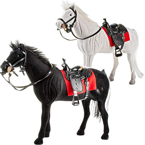 alles-meine.de GmbH 2 Stück große Pferde/Rappe/Schimmel - schwarz - weiß - mit abnehmbaren Sattel - 23 cm hoch - ideal auch für 29 cm Spielzeug Puppen/Pferde beflockt - w.. alles-meine.de GmbH 2 Stück große Pferde/Rappe/Schimmel - schwarz - weiß - mit abnehmbaren Sattel - 23 cm hoch - ideal auch für 29 cm Spielzeug Puppen/Pferde beflockt - w.. von alles-meine.de GmbH