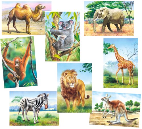 alles-meine.de GmbH 2 Stück: Mini Puzzle/Minipuzzle 24 Teile - Tiere/Zootiere - für Kinder Kinderpuzzle Minipuzzles Giraffe Löwe AFFE Zebra Zoo Tier Afrika von alles-meine.de GmbH