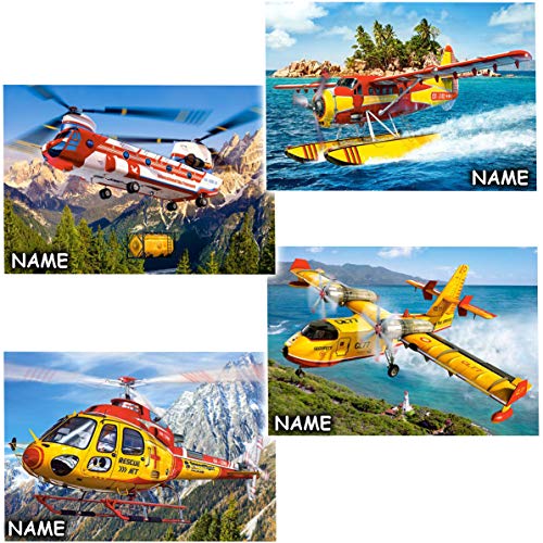 alles-meine.de GmbH 2 Stück: Mini Puzzle/Minipuzzle 54 Teile - inkl. Name - Flugzeug/Helikopter/Hubschrauber - für Kinder & Erwachsene - Kinderpuzzle - Minipuzzles Mitb.. von alles-meine.de GmbH