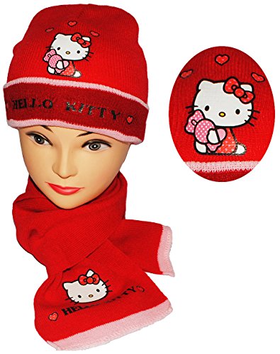 alles-meine.de GmbH 2 TLG. Set: Mütze + Schal - Hello Kitty - für Kinder - 2 bis 8 Jahre - Mädchen - Schalset/Winterset - Strickmütze - Beanie - Katze - rot mit Herzen - St.. alles-meine.de GmbH 2 TLG. Set: Mütze + Schal - Hello Kitty - für Kinder - 2 bis 8 Jahre - Mädchen - Schalset/Winterset - Strickmütze - Beanie - Katze - rot mit Herzen - St.. von alles-meine.de GmbH