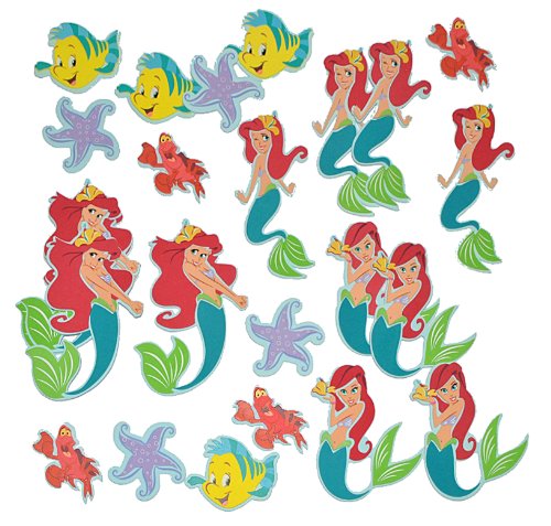 alles-meine.de GmbH 24 TLG. Set 3-D Wandtattoo/Sticker - Arielle - Moosgummi Kind für Kinder Kinderzimmer Wandsticker Meerjungfrau Aufkleber auch zum Basteln und Dekorieren von alles-meine.de GmbH