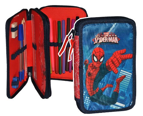 alles-meine.de GmbH 25 TLG. gefüllte Federmappe Spyderman - Kinder Schiefermappe Kindergarten Spider Spinne Spyderman - Federtasche - Doppeldecker/Doppelstockig - doppelt von alles-meine.de GmbH