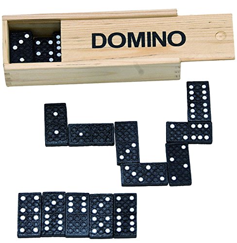alles-meine.de GmbH 29 TLG. Set - Legespiel Domino Spiel - aus Holz - incl. Holzkasten - Dominosteine - Lernspiel/Holzdomino - Reisespiel Unterwegs/Gedächtnisspiel für Kinder.. von alles-meine.de GmbH
