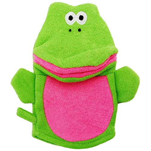 3-D Effekt Waschhandschuh/Handpuppe - lustiger Frosch - Mund bespielbar - für Kinder & Erwachsene - Handspielpuppe/Waschhandschuhe - Handpuppen - Qu.. von alles-meine.de GmbH