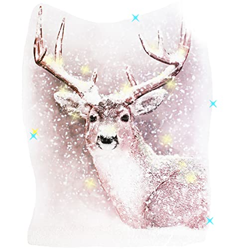 alles-meine.de GmbH 3-D Glitzer Effekt__ XL Fensterbild - Hirsch im Winterwald - Schnee Glimmer - statisch haftend - selbstklebend + wiederverwendbar/Weihnachten - Stick.. von alles-meine.de GmbH
