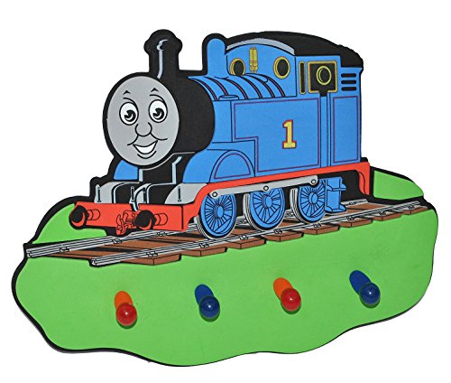 alles-meine.de GmbH 3-D Kindergarderobe - Thomas die Lokomotive - mit 4 Kleiderhaken Moosgummi - Garderobenhaken Wandhaken Kinder Garderobe Kind Wandgarderobe Haken - Kleiderhake.. von alles-meine.de GmbH
