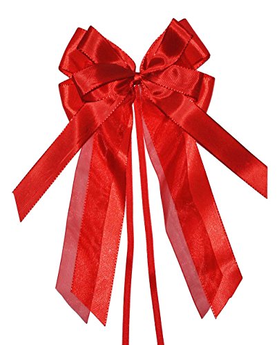 alles-meine.de GmbH 3-D Schleife - rot - 17 cm breit u. 31 cm lang - Geschenkband/Geschenkschleife für Geschenke und Schultüten - Geschenkeschleife/Dekoschleife von alles-meine.de GmbH