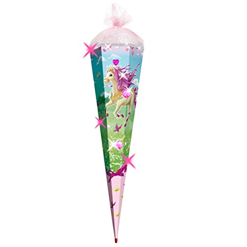 3-D Steine + Glitzer Effekt ! Schultüte - Pferdeliebe - Pferd & Schmetterlinge - 70 cm - Filzabschluß - Zuckertüte - mit Holzspitze - Roth - Mädchen - P.. 3-D Steine + Glitzer Effekt ! Schultüte - Pferdeliebe - Pferd & Schmetterlinge - 70 cm - Filzabschluß - Zuckertüte - mit Holzspitze - Roth - Mädchen - P.. von alles-meine.de GmbH