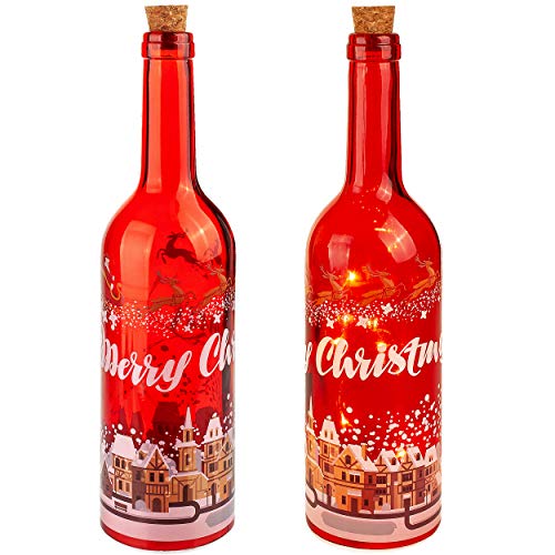 alles-meine.de GmbH 3 Stück Lichterflaschen/LED - Timer - Licht Dekoflaschen - Weihnachten - Lichtflasche - rot/Flasche mit Licht - 30 cm - Batterie betrieben - warmweiß - .. alles-meine.de GmbH 3 Stück Lichterflaschen/LED - Timer - Licht Dekoflaschen - Weihnachten - Lichtflasche - rot/Flasche mit Licht - 30 cm - Batterie betrieben - warmweiß - .. von alles-meine.de GmbH