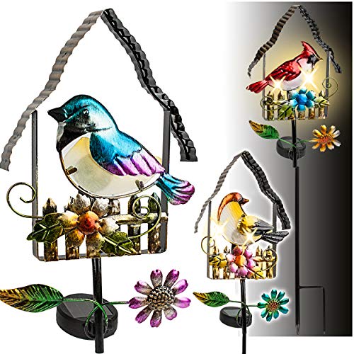 alles-meine.de GmbH 3 Stück Solar - LED Licht - Farbwechsel - Vogelhaus - mit Vogel & Blumen - 66 cm - Leuchte - Solarblume - Garten Wetterfest für Innen Außen - handbemaltes G.. alles-meine.de GmbH 3 Stück Solar - LED Licht - Farbwechsel - Vogelhaus - mit Vogel & Blumen - 66 cm - Leuchte - Solarblume - Garten Wetterfest für Innen Außen - handbemaltes G.. von alles-meine.de GmbH
