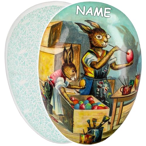 alles-meine.de GmbH 3 Stück XXL - Füll - Pappei 36 cm - Hasenschule - Malschule für kleine Hasen - inkl. Name - Osterei/Ei zum Befüllen - Deko Pappe Papp Pappeier - Dekoei Pa.. von alles-meine.de GmbH