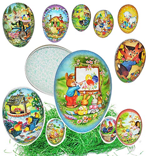 alles-meine.de GmbH 3 Stück XXL - Ostergras & Füll - Pappei Größenwahl 38 cm - bunter Motiv Mix - Osterei/Ei zum Befüllen - Deko Pappe Papp Pappeier - Dekoei Pappostereie.. von alles-meine.de GmbH