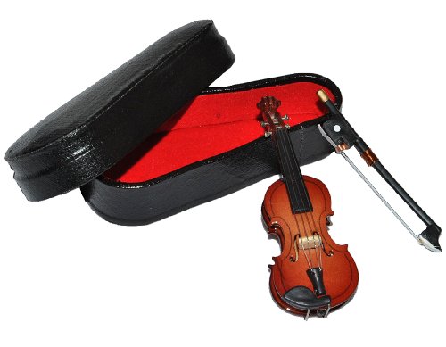 alles-meine.de GmbH 3 TLG. Set Violine mit Kasten + Bogen - Holz Miniatur Maßstab 1:12 - Geige Puppenhaus - Musikinstrument Musik Instrument Streichinstrument von alles-meine.de GmbH