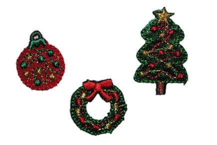 3 tlg. Set Weihnachtsbaum 2,5 cm * 4 cm Bügelbild + Sticker Aufnäher von alles-meine.de GmbH