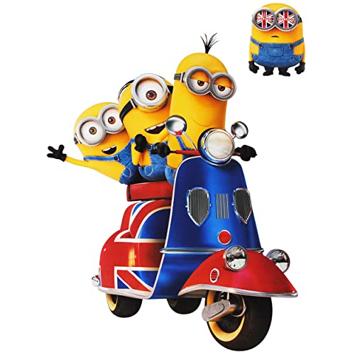 alles-meine.de GmbH 3 TLG. Set XL Wandtattoo/Sticker - Minnion - Ich einfach unverbesserlich/auf einem Roller - Scooter - Great Britain - Wandsticker - Aufkleber für Ki.. von alles-meine.de GmbH