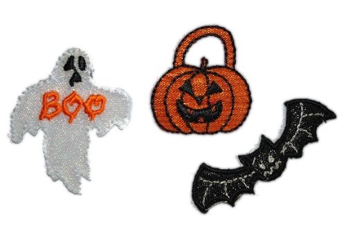alles-meine.de GmbH 3 er Set Halloween BÜGELBILD AUFNÄHER Applikation Fledermaus Geist Geister Baum von alles-meine.de GmbH
