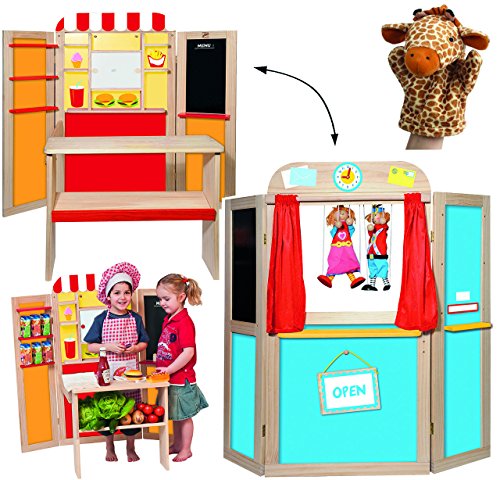 alles-meine.de GmbH 3 in 1 ! Kaufmannsladen + Kreidetafel + Kasperletheater aus Holz - aufklappbar - Kaufladen Theater - für Kinder Mädchen Jungen - Kaufladen alles-meine.de GmbH 3 in 1 ! Kaufmannsladen + Kreidetafel + Kasperletheater aus Holz - aufklappbar - Kaufladen Theater - für Kinder Mädchen Jungen - Kaufladen von alles-meine.de GmbH