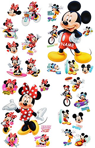 alles-meine.de GmbH 30 TLG. Set Wandtattoo/Sticker + Fensterbilder - Mickey & Minnie Mouse - incl. Name - Wandsticker + Fenstersticker - Aufkleber für Kinderzimmer - Maus.. von alles-meine.de GmbH