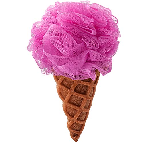 alles-meine.de GmbH 3D Effekt Badeschwamm/Duschschwamm/Massageschwamm - EIS - pink/rosa - Schwamm mit Baderosette - für Kinder & Erwachsene - Badeknäul/Duschknaul - zum.. von alles-meine.de GmbH