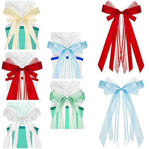 alles-meine.de GmbH 3D Schleife Farbwahl Junge & Mädchen - 30 cm lang u. 15 cm breit - mit edlen Satin Bändern + Tüllband - für Geschenk und Zuckertüte Schultüte - Geschenkba.. von alles-meine.de GmbH