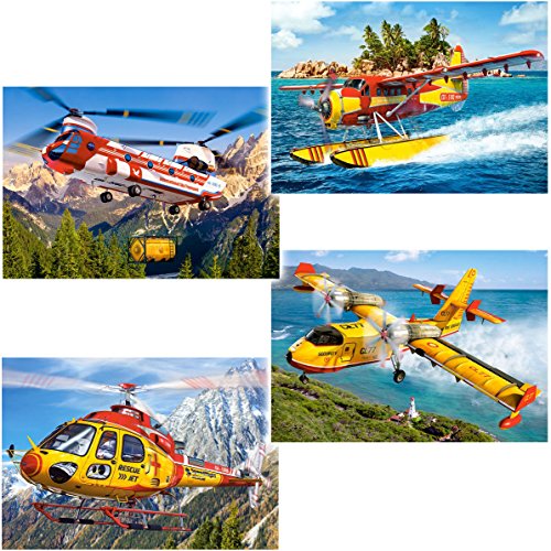 alles-meine.de GmbH 4 Stück Mini Puzzle/Minipuzzle - 54 Teile - Flugzeug/Helikopter/Hubschrauber - inkl. Name - für Kinder & Erwachsene - Kinderpuzzle - Minipuzzles M.. von alles-meine.de GmbH