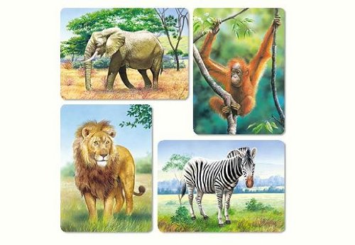 alles-meine.de GmbH 4 in 1 8 12 15 20 Teile Puzzle Kinderpuzzle Kinder Tiere Elefant AFFE LÖWE Zebra Zoo von alles-meine.de GmbH