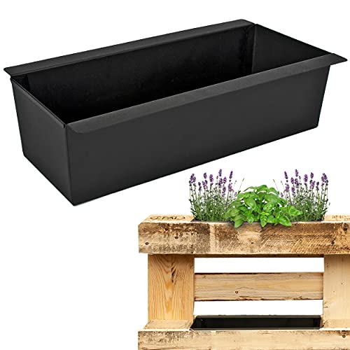 alles-meine.de GmbH 5 Stück Metall - Paletten - Blumenkästen - Ø 38 cm/Pflanzkästen - schwarz - Einsatz - länglich - groß - Paletteneinsatz Europaletten Europaletteneinsatz P.. von alles-meine.de GmbH