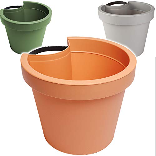 alles-meine.de GmbH 5 Stück Rohr & Stangen - Blumenkästen - Farb-Mix/anthrazit - terrakotta - lila - RUND - 24 cm - Regenrohr/Fallrohr - Pflanzgefäß - Geländer/Zaun - Blu.. von alles-meine.de GmbH