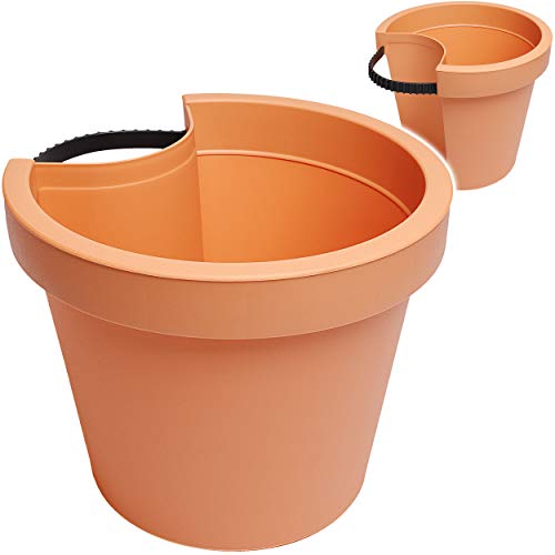 alles-meine.de GmbH 5 Stück Rohr & Stangen - Blumenkästen - terrakotta - braun/Caramel - RUND - 24 cm - Regenrohr/Fallrohr - Pflanzgefäß - Geländer/Zaun - Blumentöpfe/P.. von alles-meine.de GmbH