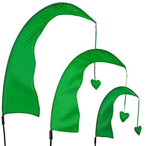 alles-meine.de GmbH 5 Stück Windfahnen/Balifahnen Farb & Größenwahl XXL - 2,2 Meter - grün - mit Stab/Fahnenstange - UV-beständig & wetterfest - Gartenfahnen - Windrich.. von alles-meine.de GmbH