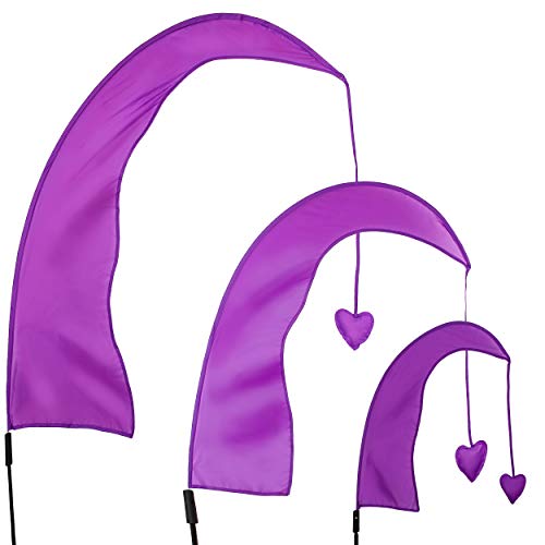 alles-meine.de GmbH 5 Stück Windfahnen/Balifahnen Farb & Größenwahl XXL - 2,2 Meter - lila/violett - mit Stab/Fahnenstange - UV-beständig & wetterfest - Gartenfahnen .. von alles-meine.de GmbH